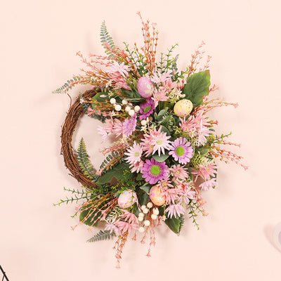 Home Decoration Easter Wreath Wild Chrysanthemum Half Edge Wreath Eggs - Antique Decore