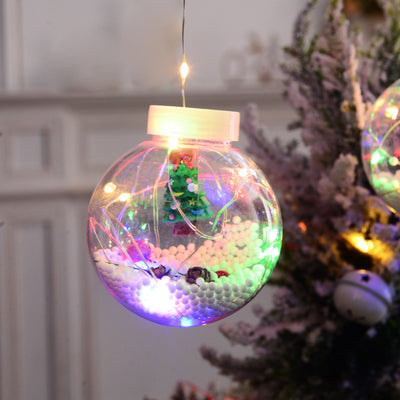 10PCS LED Christmas Curtain Lamp Fairy Snowman Wishing Ball Lamp String Christmas Window Decoration Christmas Light Room - Antique Decore