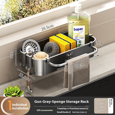 Kitchen Sink Storage Shelf Wall Hanging Multifunctional