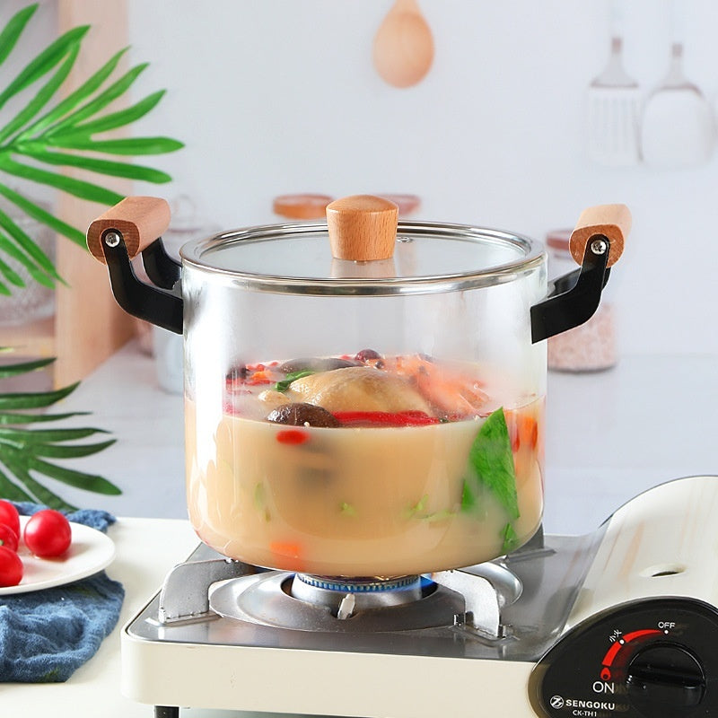 Borosilicate Visions Cookware Pot Binaural Glass - Antique Decore
