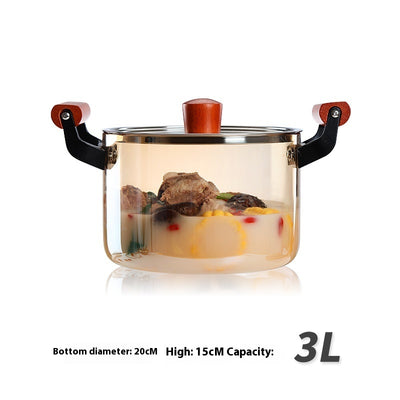 Borosilicate Visions Cookware Pot Binaural Glass - Antique Decore