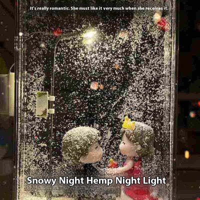 Magic Snowy Landscape Night Lights Small Street Light Snowy Flowing Night DIY Christmas Lights Christmas Desktop Decor Handmade - Antique Decore