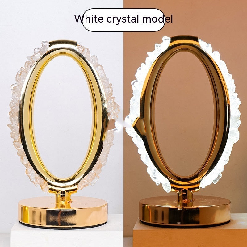 Natural Crystal Stone Gravel Small Night Lamp USB Interface