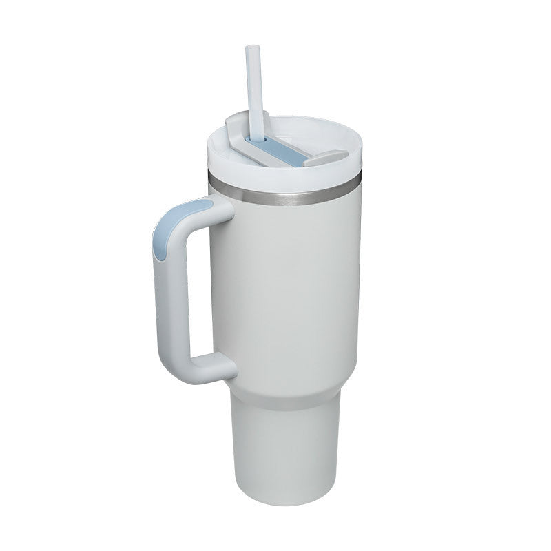 40 Oz Tumbler With Handle Straw Insulated, Stainless Steel Spill Proof Vacuum Coffee Cup Gifts For Valentine Lover