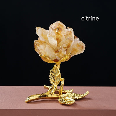 Natural White Crystal Cluster Flower Ornaments White Crystal Single Crystal Diy Flower Tree