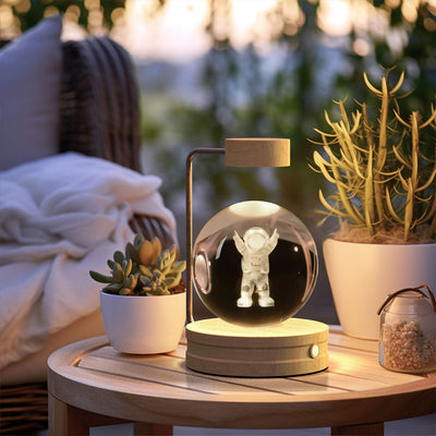 Crystal Ball Cosmic Dinosaur Indoor Night Light USB Power Warm Bedside Light Birthday Gift Night Lamp - Antique Decore