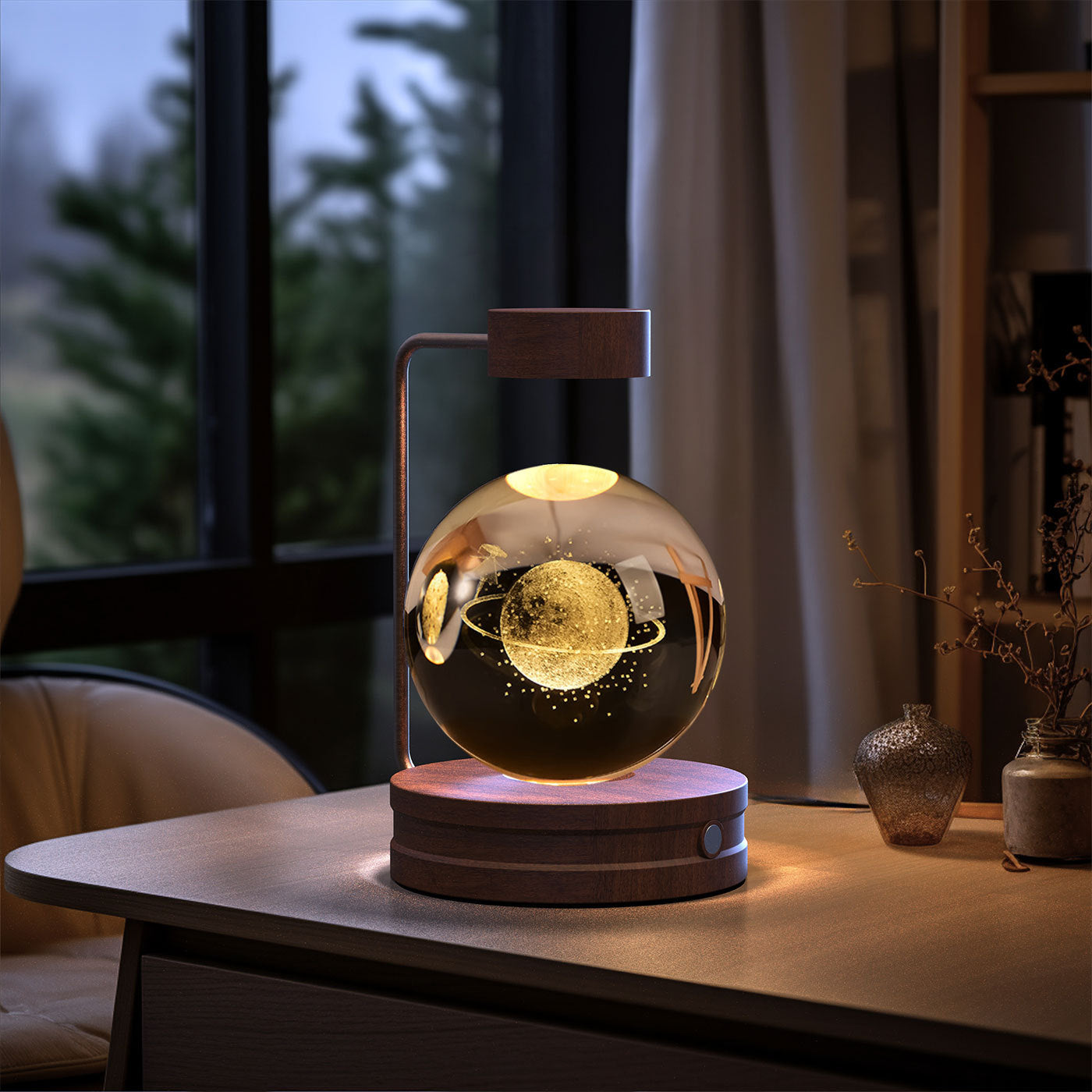 Crystal Ball Cosmic Dinosaur Indoor Night Light USB Power Warm Bedside Light Birthday Gift Night Lamp - Antique Decore