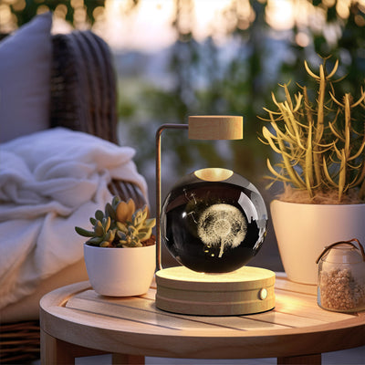 Crystal Ball Cosmic Dinosaur Indoor Night Light USB Power Warm Bedside Light Birthday Gift Night Lamp - Antique Decore
