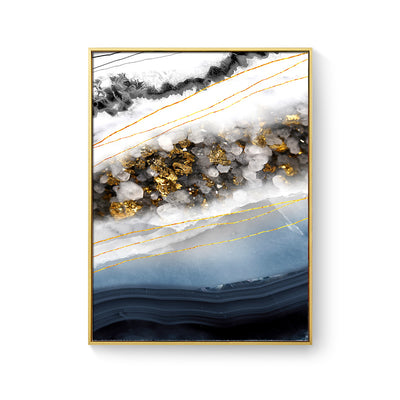 Modern Wall Art Canvas Painting Abstract Marble Crystal Lines Living Room Decor - Antique Decore