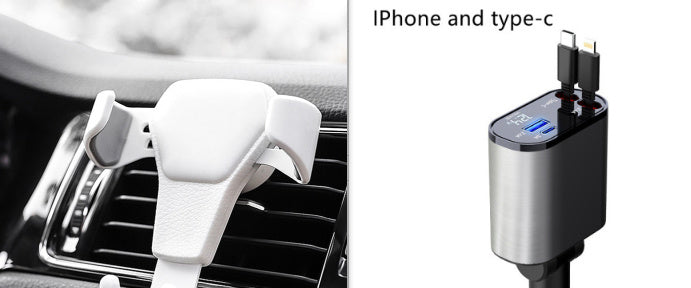 Metal Car Charger 100W Super Fast Charging Car Cigarette Lighter USB And TYPE-C Adapter - Antique Decore