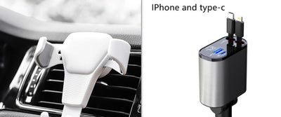 Metal Car Charger 100W Super Fast Charging Car Cigarette Lighter USB And TYPE-C Adapter - Antique Decore