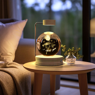 Crystal Ball Cosmic Dinosaur Indoor Night Light USB Power Warm Bedside Light Birthday Gift Night Lamp - Antique Decore
