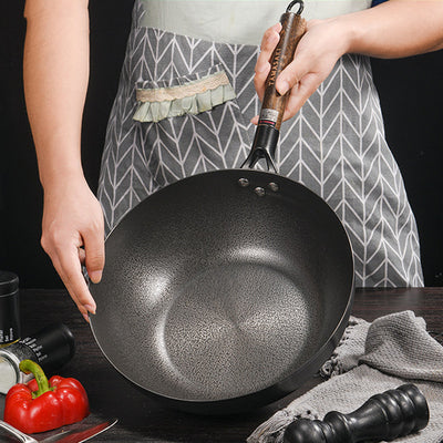 Thick Bottom Uncoated Non-Stick Nonstick Pan - Antique Decore