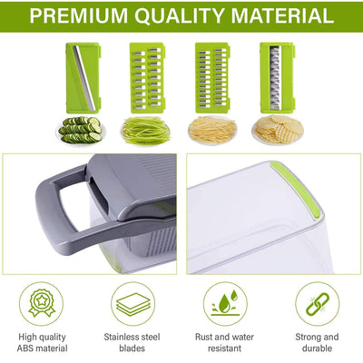 12 In 1 Manual Vegetable Chopper Kitchen Gadgets Food Chopper Onion Cutter Vegetable Slicer - Antique Decore