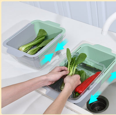 Double Retractable Asphalt Plastic Vegetable Basket