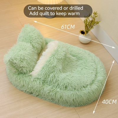 Long Wool Oval Plus Quilt Warm Cat Dog Nest More Than Pets Bed Colors Winter Pet Products - Antique Decore