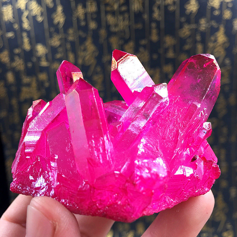 Natural Rose Red Crystal Cluster Purification And Degaussing Office Ornaments