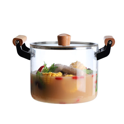 Borosilicate Visions Cookware Pot Binaural Glass - Antique Decore