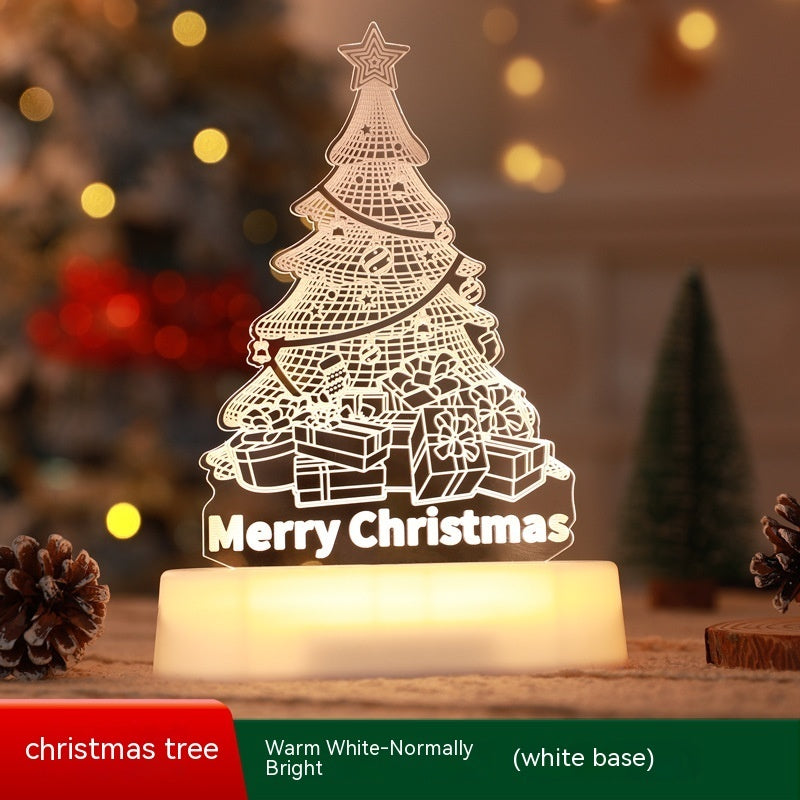 Christmas Decoration 3D Lamp Acrylic LED Night Lights - Antique Decore