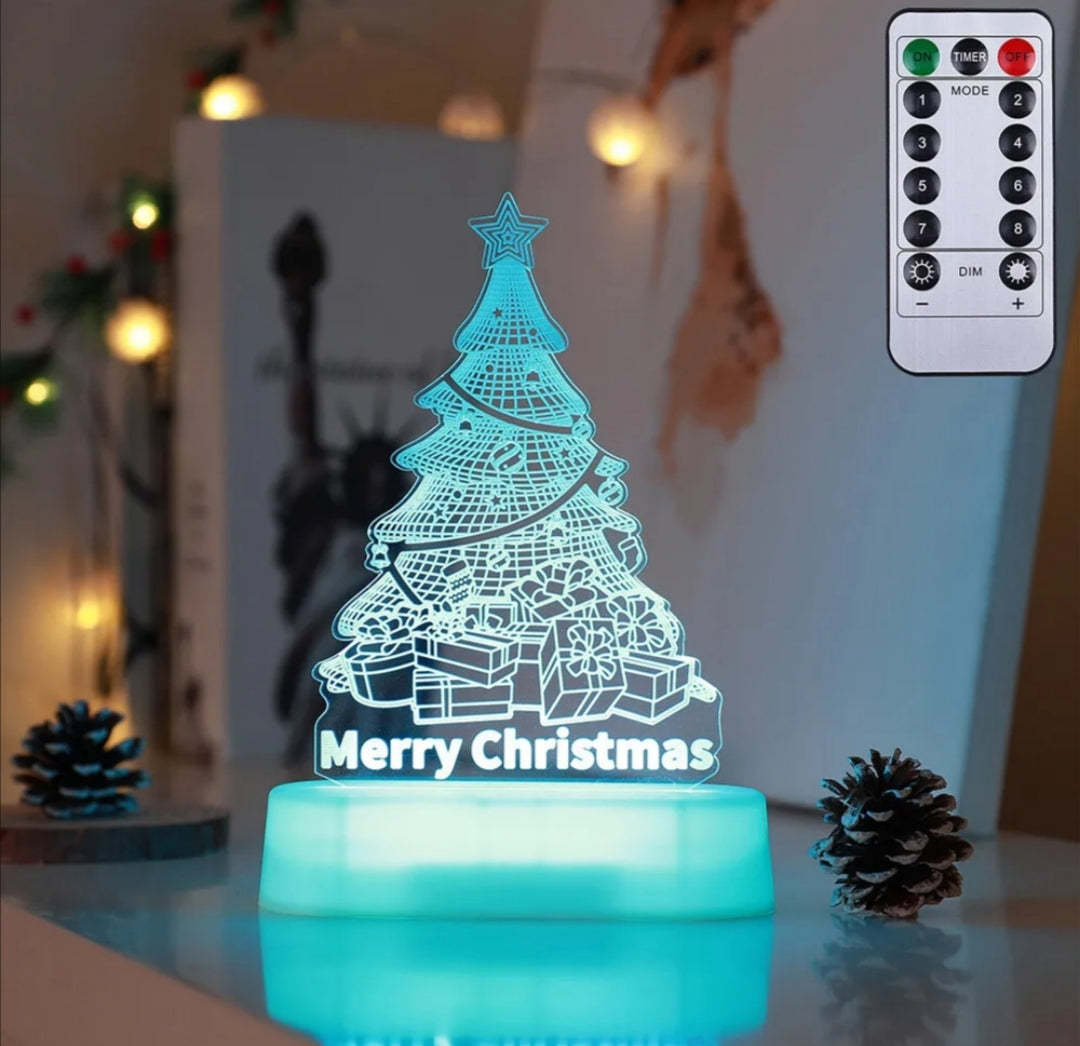 Christmas Decoration 3D Lamp Acrylic LED Night Lights - Antique Decore