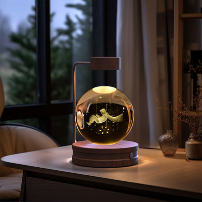 Crystal Ball Cosmic Dinosaur Indoor Night Light USB Power Warm Bedside Light Birthday Gift Night Lamp - Antique Decore