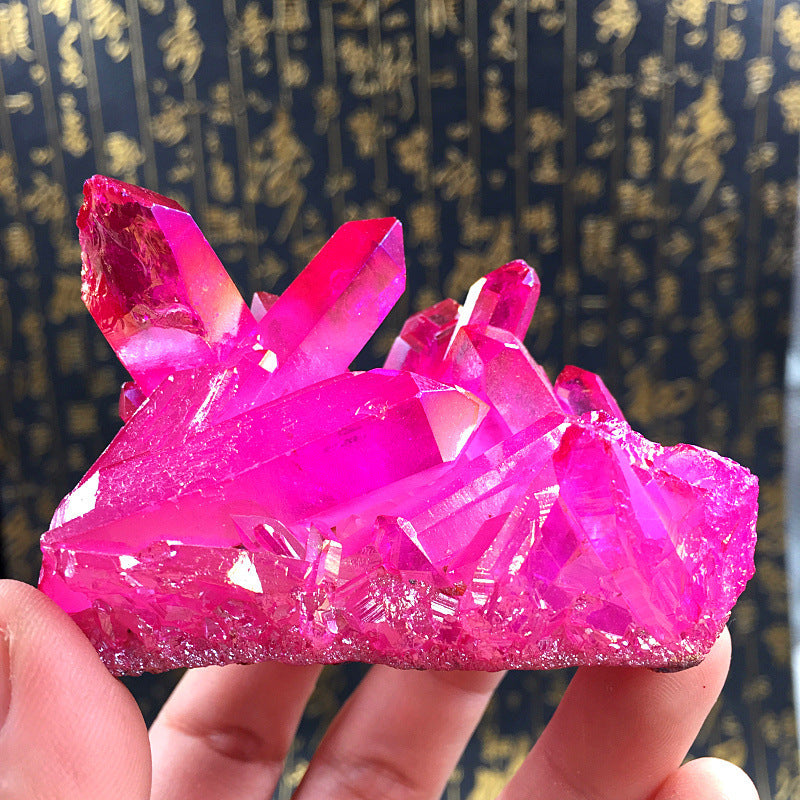 Natural Rose Red Crystal Cluster Purification And Degaussing Office Ornaments