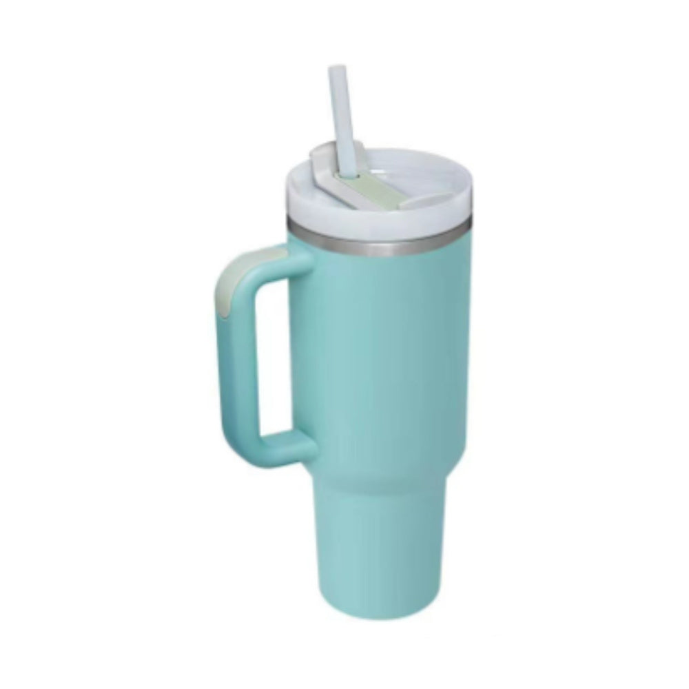40 Oz Tumbler With Handle Straw Insulated, Stainless Steel Spill Proof Vacuum Coffee Cup Gifts For Valentine Lover