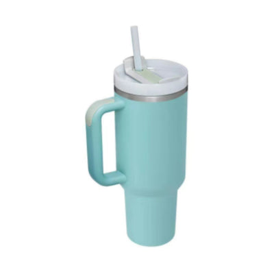 40 Oz Tumbler With Handle Straw Insulated, Stainless Steel Spill Proof Vacuum Coffee Cup Gifts For Valentine Lover