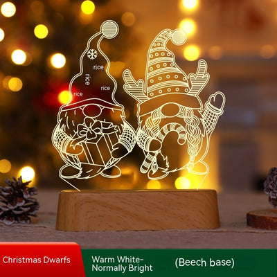 Christmas Decoration 3D Lamp Acrylic LED Night Lights - Antique Decore