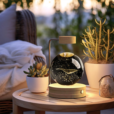 Crystal Ball Cosmic Dinosaur Indoor Night Light USB Power Warm Bedside Light Birthday Gift Night Lamp - Antique Decore