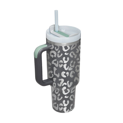 40 Oz Tumbler With Handle Straw Insulated, Stainless Steel Spill Proof Vacuum Coffee Cup Gifts For Valentine Lover