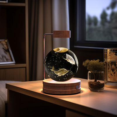 Crystal Ball Cosmic Dinosaur Indoor Night Light USB Power Warm Bedside Light Birthday Gift Night Lamp - Antique Decore