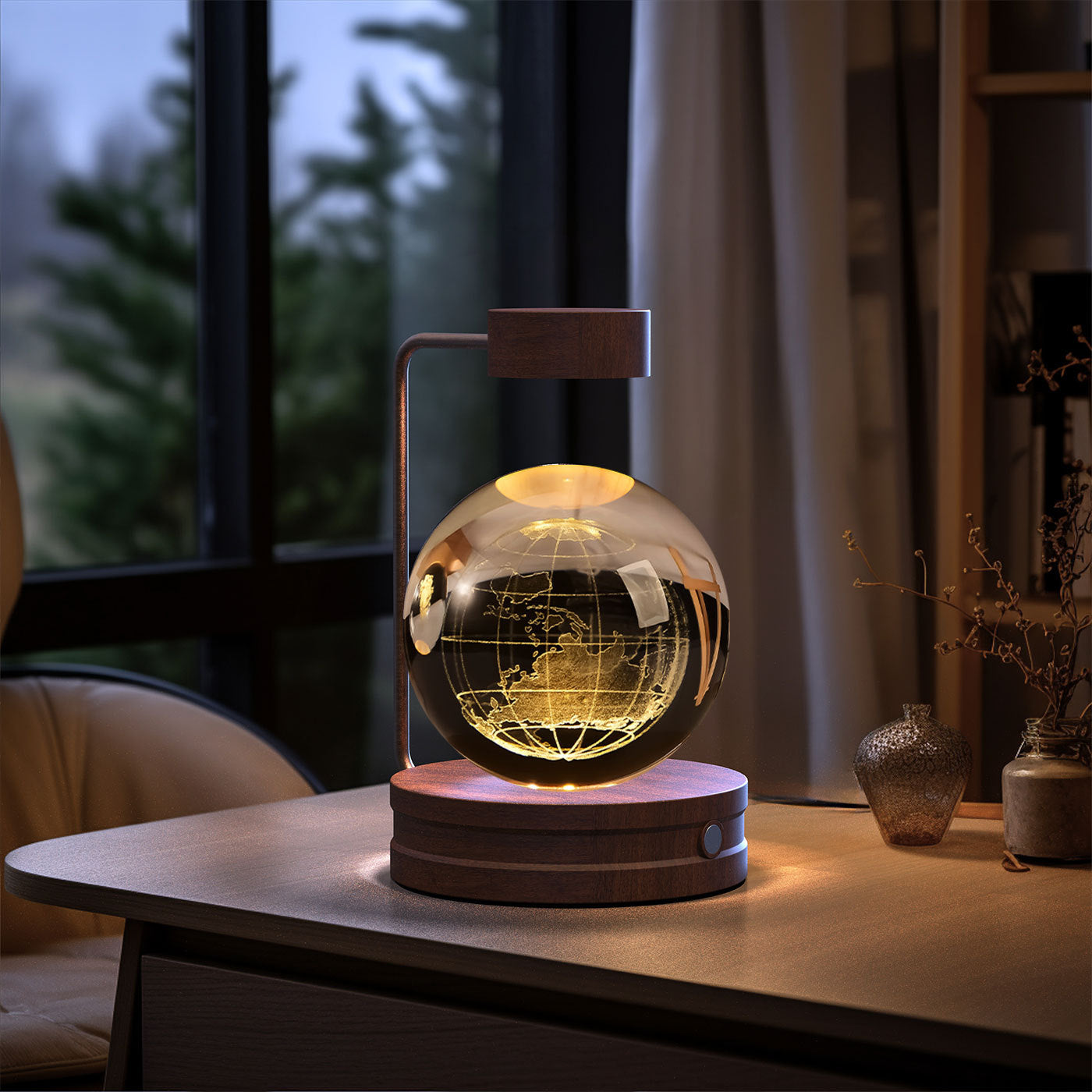 Crystal Ball Cosmic Dinosaur Indoor Night Light USB Power Warm Bedside Light Birthday Gift Night Lamp - Antique Decore