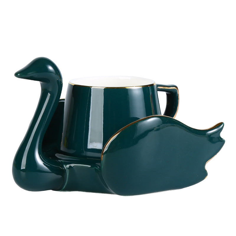 Creative Swan Ceramic Coffee Set Set - Antique Decore