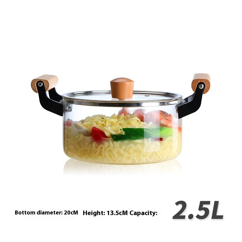 Borosilicate Visions Cookware Pot Binaural Glass - Antique Decore