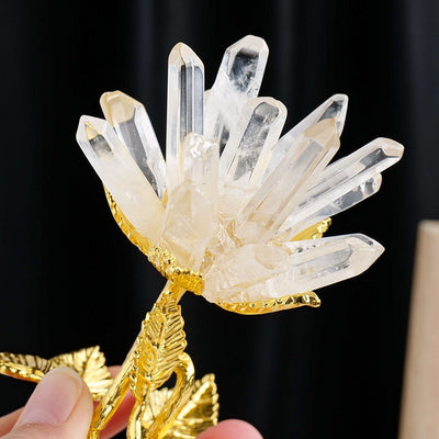 Natural White Crystal Cluster Flower Ornaments White Crystal Single Crystal Diy Flower Tree