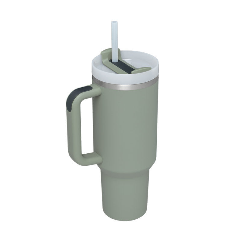 40 Oz Tumbler With Handle Straw Insulated, Stainless Steel Spill Proof Vacuum Coffee Cup Gifts For Valentine Lover