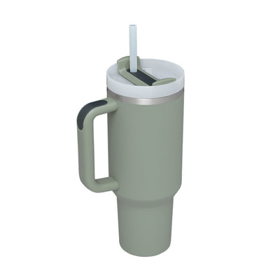 40 Oz Tumbler With Handle Straw Insulated, Stainless Steel Spill Proof Vacuum Coffee Cup Gifts For Valentine Lover
