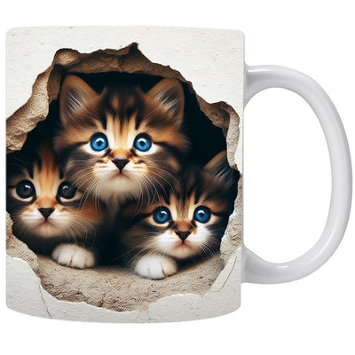 Cat Hollow Wall Ceramic Coffee Mug - Antique Decore