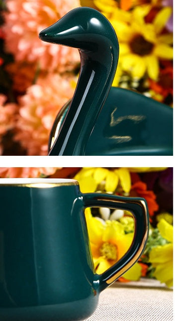 Creative Swan Ceramic Coffee Set Set - Antique Decore