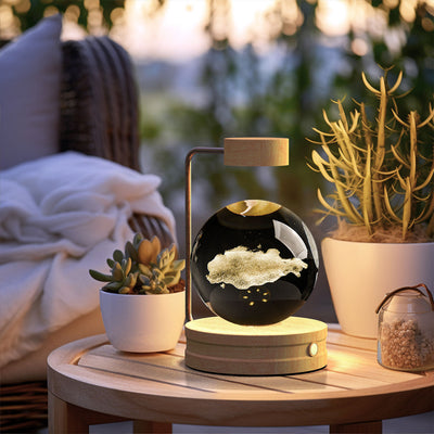 Crystal Ball Cosmic Dinosaur Indoor Night Light USB Power Warm Bedside Light Birthday Gift Night Lamp - Antique Decore