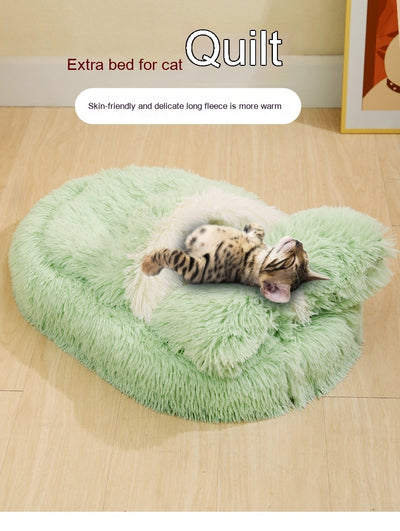 Long Wool Oval Plus Quilt Warm Cat Dog Nest More Than Pets Bed Colors Winter Pet Products - Antique Decore