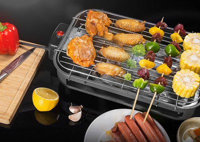 Barbecue square non-smoking electric oven carbon steel plate knob temperature control Korean electric baking tray customization - Antique Decore