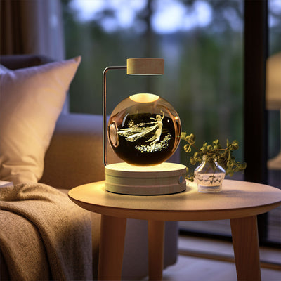 Crystal Ball Cosmic Dinosaur Indoor Night Light USB Power Warm Bedside Light Birthday Gift Night Lamp - Antique Decore