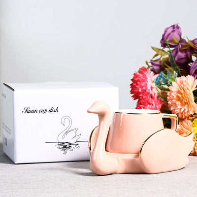 Creative Swan Ceramic Coffee Set Set - Antique Decore